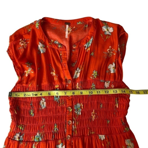 Free People "Greatest Day" Smocked Sleeveless Floral Mini Dress. Size Sm… - Picture 4 of 7